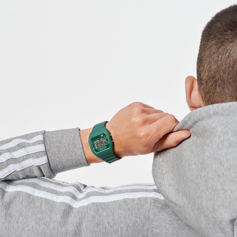 Adidas ساعة رقمية خضراء بحزام سيليكون للجنسين | AOST23558 | 45 مم - Image 5